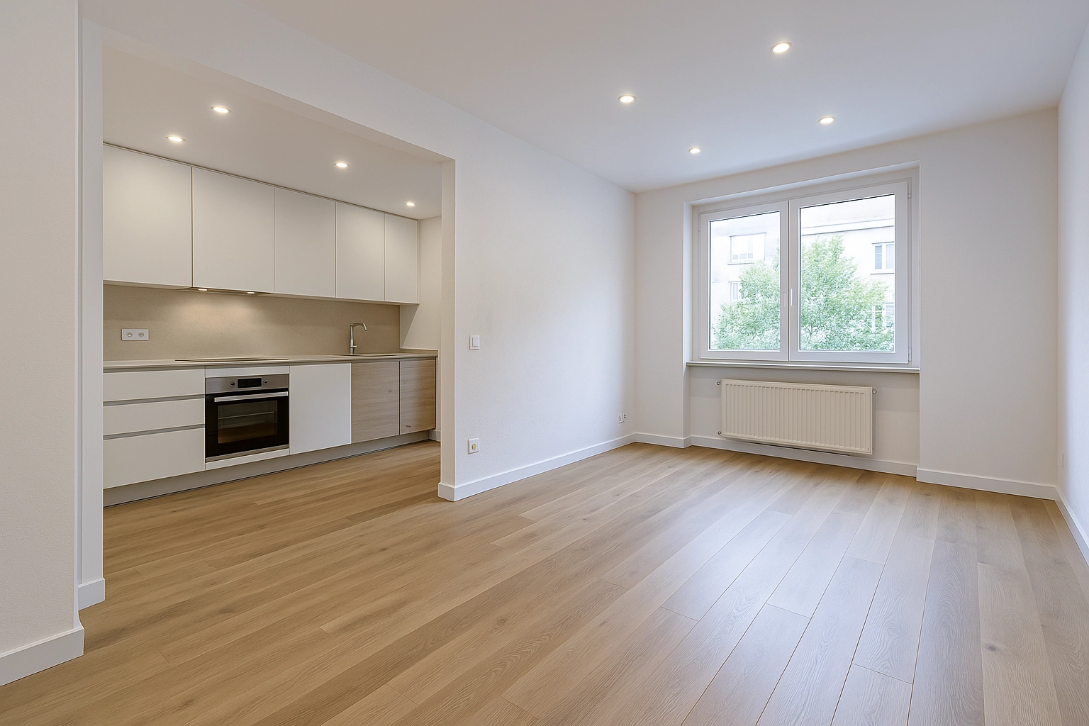 Salón reformado como parte de una reforma integral en Madrid